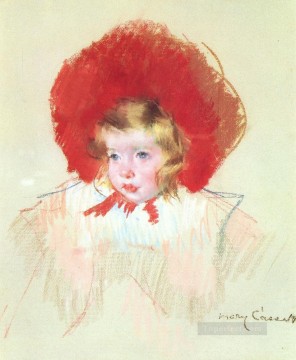 メアリー・カサット Painting - 赤い帽子を持つ子供 母親の子供たち メアリー・カサット